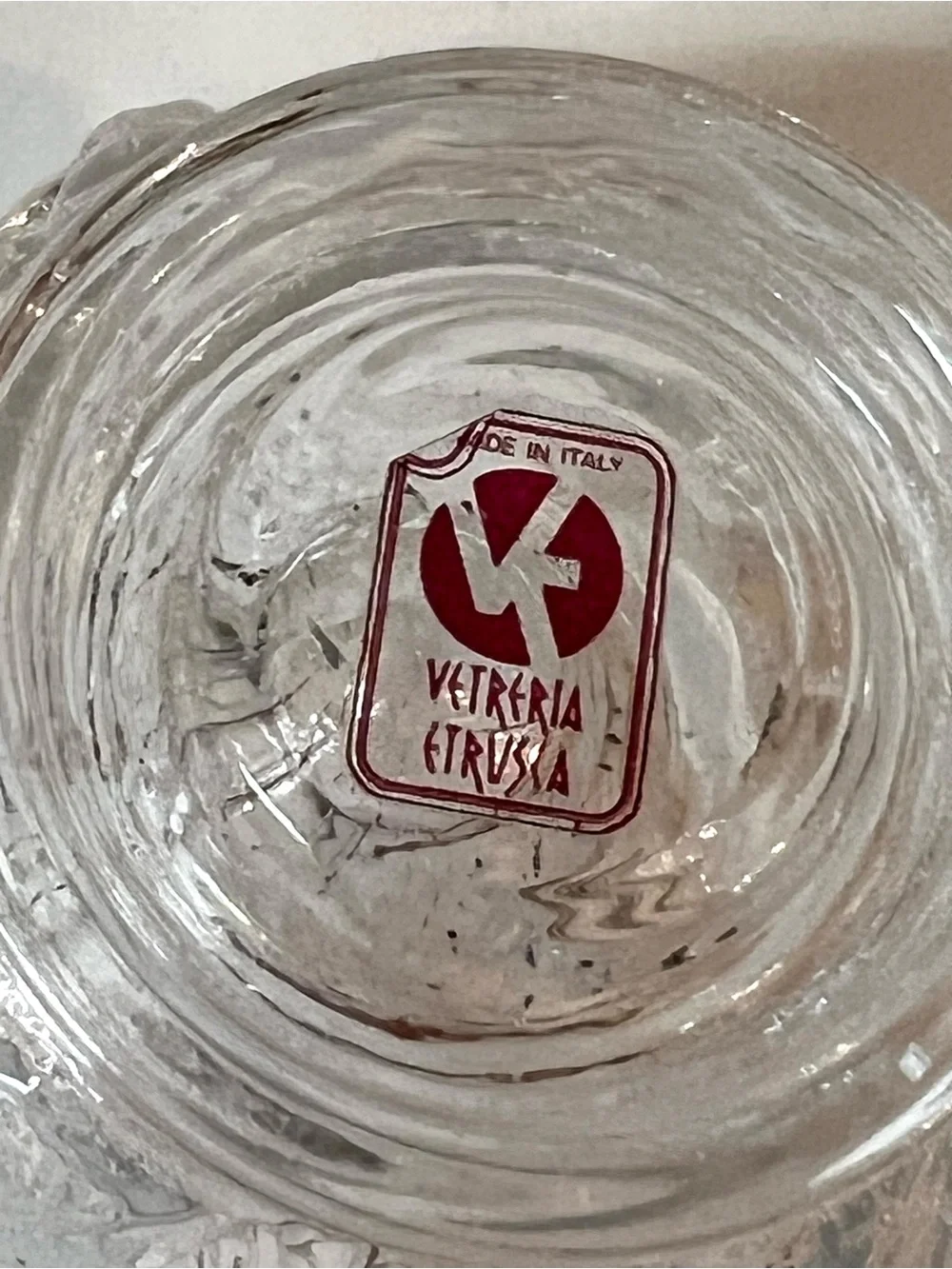 Vetreria Etrusca Italy Clear Crystal Candle Holder Ornate Pinecones Acorns Bells